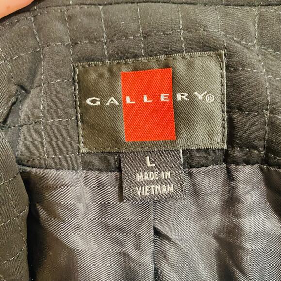 GALLERY Quilted Full Zip Jacket Womens Size Large Sleeves Zip Pockets Lagenlook - Picture 8 of 10